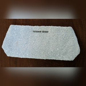 Victoria's Secret White Sequin Clutch/Makeup Bag